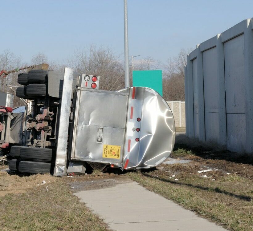 Over Turned Tanker Truck